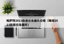 帕萨特2023款报价及图片价格（雅阁2023款报价及图片）