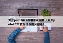 大众polo2022款报价及图片（大众polo2022款报价及图片敞篷）