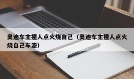 奥迪车主撞人点火烧自己（奥迪车主撞人点火烧自己车漆）