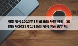 成都限号2023年1月最新限号时间表（成都限号2023年1月最新限号时间表字母）