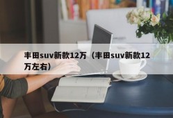 丰田suv新款12万（丰田suv新款12万左右）