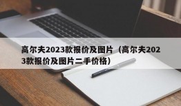 高尔夫2023款报价及图片（高尔夫2023款报价及图片二手价格）