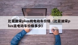 比亚迪宋plus纯电动车价格（比亚迪宋plus混电动车价格多少）