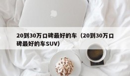 20到30万口碑最好的车（20到30万口碑最好的车SUV）