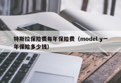 特斯拉保险费每年保险费（model y一年保险多少钱）