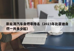 新能源汽车自燃率排名（2023年比亚迪自燃一共多少起）