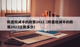 购置税减半的政策2022（购置税减半的政策2022还剩多少）