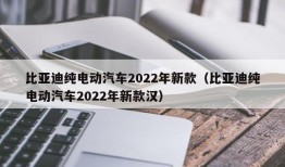 比亚迪纯电动汽车2022年新款（比亚迪纯电动汽车2022年新款汉）