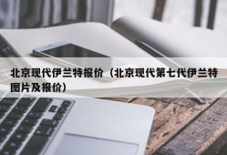 北京现代伊兰特报价（北京现代第七代伊兰特图片及报价）