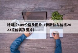 特斯拉suv价格及图片（特斯拉车价格2023报价表及图片）