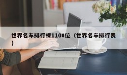 世界名车排行榜1100位（世界名车排行表）