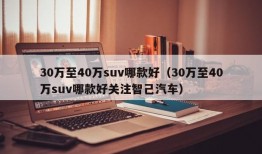 30万至40万suv哪款好（30万至40万suv哪款好关注智己汽车）