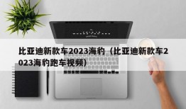 比亚迪新款车2023海豹（比亚迪新款车2023海豹跑车视频）