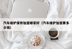 汽车维护保养加盟哪家好（汽车维护加盟要多少钱）