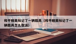 和平精英标记了一辆载具（和平精英标记了一辆载具怎么取消）