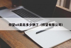 仰望u8卖出多少俩了（仰望有限公司）