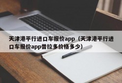 天津港平行进口车报价app（天津港平行进口车报价app普拉多价格多少）