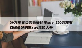 30万左右口碑最好的车suv（30万左右口碑最好的车suv年轻人开）