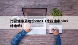 比亚迪秦落地价2023（比亚迪秦plus纯电动）