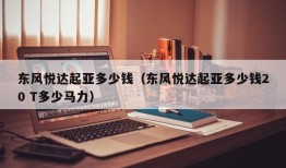 东风悦达起亚多少钱（东风悦达起亚多少钱20 T多少马力）