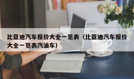 比亚迪汽车报价大全一览表（比亚迪汽车报价大全一览表汽油车）