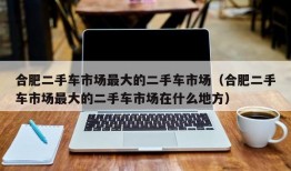 合肥二手车市场最大的二手车市场（合肥二手车市场最大的二手车市场在什么地方）