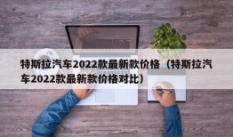 特斯拉汽车2022款最新款价格（特斯拉汽车2022款最新款价格对比）