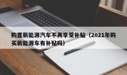 购置新能源汽车不再享受补贴（2021年购买新能源车有补贴吗）