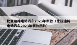 比亚迪纯电动汽车2023年新款（比亚迪纯电动汽车2023年新款图片）