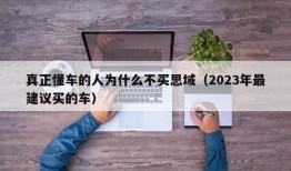 真正懂车的人为什么不买思域（2023年最建议买的车）