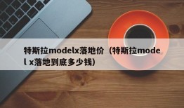 特斯拉modelx落地价（特斯拉model x落地到底多少钱）