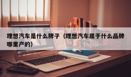 理想汽车是什么牌子（理想汽车属于什么品牌哪里产的）