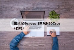 东风h30cross（东风H30Cross口碑）