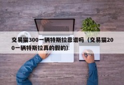 交易猫300一辆特斯拉靠谱吗（交易猫200一辆特斯拉真的假的）