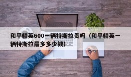 和平精英600一辆特斯拉贵吗（和平精英一辆特斯拉最多多少钱）