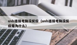 usb连接电脑没反应（usb连接电脑没反应是为什么）