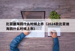 比亚迪海鸥什么时候上市（2024款比亚迪海鸥什么时候上市）