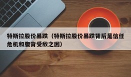 特斯拉股价暴跌（特斯拉股价暴跌背后是信任危机和腹背受敌之困）