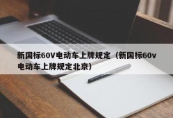 新国标60V电动车上牌规定（新国标60v电动车上牌规定北京）