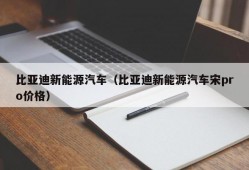 比亚迪新能源汽车（比亚迪新能源汽车宋pro价格）