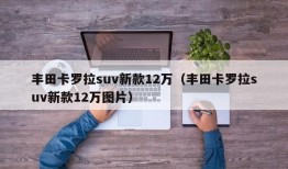 丰田卡罗拉suv新款12万（丰田卡罗拉suv新款12万图片）