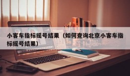 小客车指标摇号结果（如何查询北京小客车指标摇号结果）