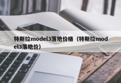 特斯拉model3落地价格（特斯拉model3落地价）