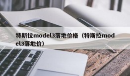 特斯拉model3落地价格（特斯拉model3落地价）