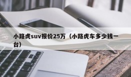 小路虎suv报价25万（小路虎车多少钱一台）