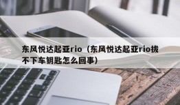 东风悦达起亚rio（东风悦达起亚rio拔不下车钥匙怎么回事）