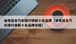 油电混合汽车排行榜前十名品牌（油电混合汽车排行榜前十名品牌价格）