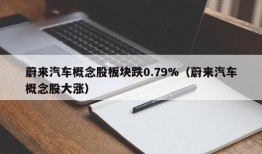 蔚来汽车概念股板块跌0.79%（蔚来汽车概念股大涨）