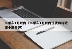 二手车1万以内（二手车1万以内现代和标致哪个质量好）