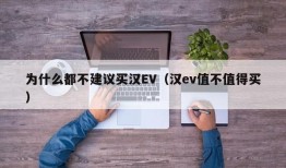 为什么都不建议买汉EV（汉ev值不值得买）